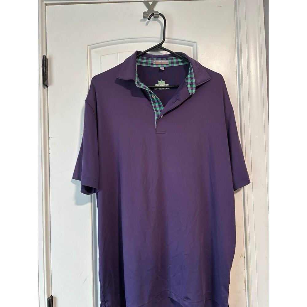 Peter Millar Summer Comfort Golf Shirt‎ M Whispering Pines Logo purple